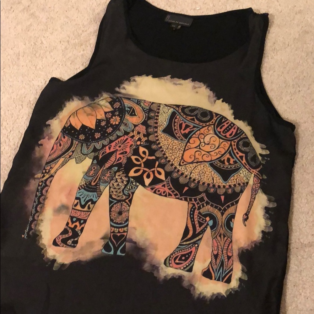 Silky Front Elephant Graphic Tee Tank Top